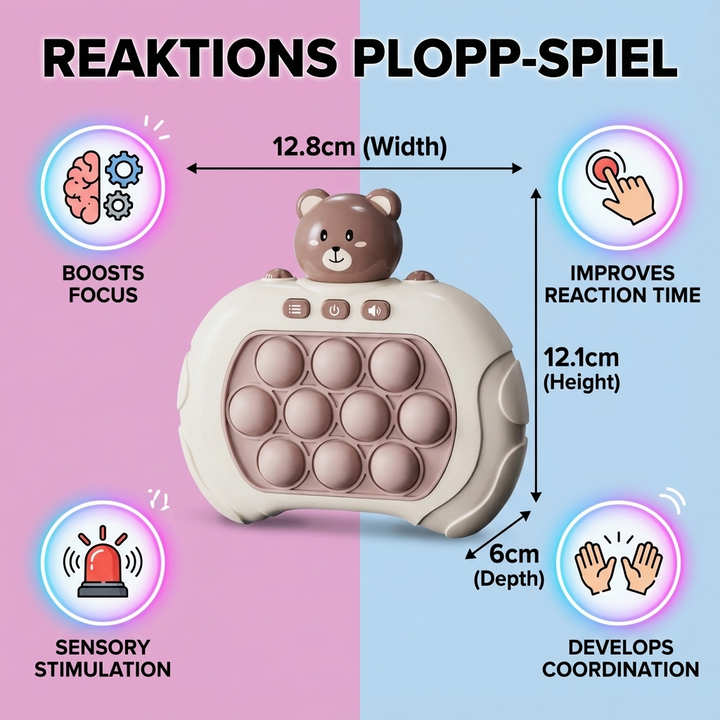 Geschenkidee: Reaktions-Plopp-Spiel Box; ideales Familienspiel & Lernspielzeug zur Förderung von Geschicklichkeit.