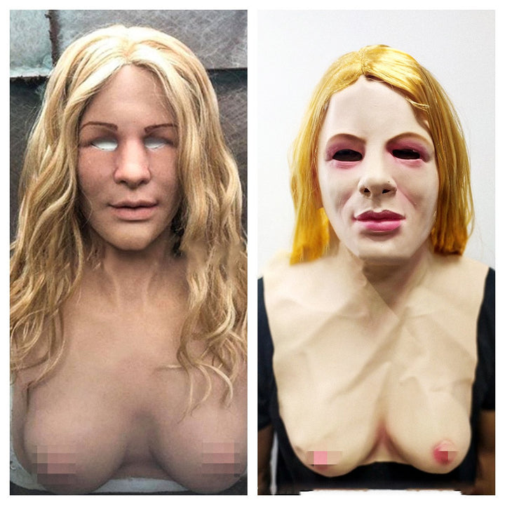Realistische Maske für Erwachsene: gruselige Party & Theaterrequisite. Atmungsaktiv & detailreich.