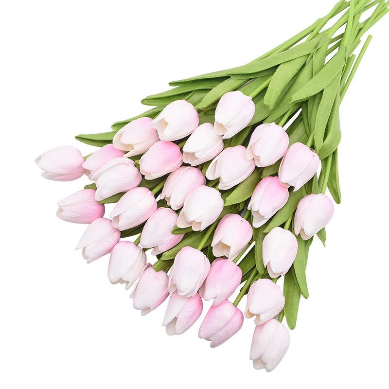 Künstliche Tulpen, 31 Stk., in leuchtenden Farben für eine frische, realistische Blumendeko.