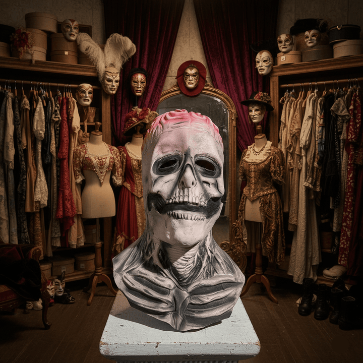 Halloween-Skelettmaske, realistische Latex-Vollmaske für Horror-Kostüme & Grusel-Verkleidung.