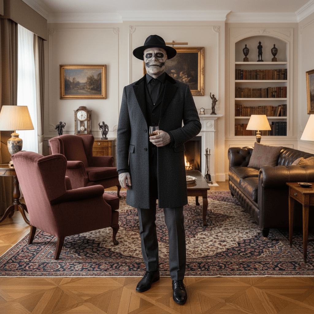 Gruselige, realistische Skelettmaske aus Latex. Perfekt für Halloween & Horror-Cosplay.