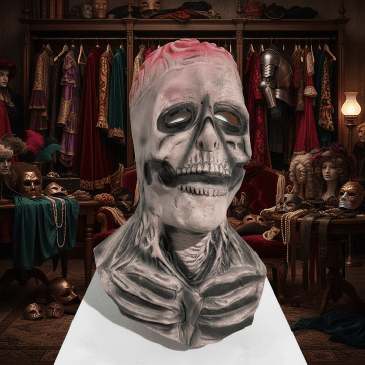 Unisex-Gruselmaske, realistisches Skelett-Design. Ideal für Halloween, Mottopartys & Theater.
