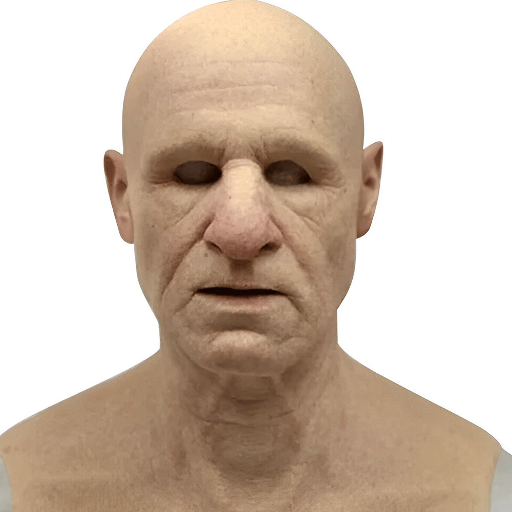 Authentische Alter Mann Vollkopfmaske für Erwachsene, perfekt für Cosplay, Fasching & Theater.