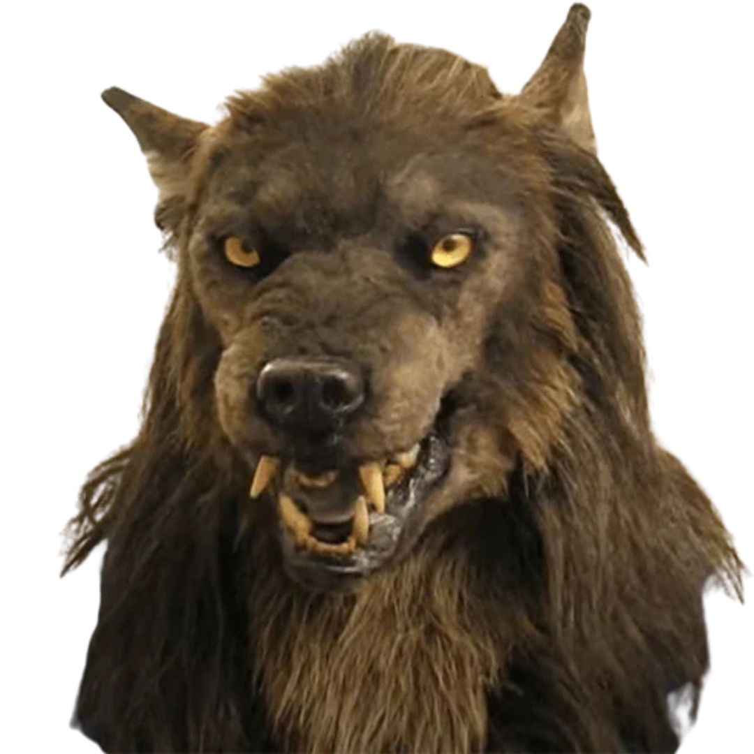 Realistische Unisex Werwolf Maske aus Silikon & Kunstfell für Halloween & Cosplay Kostüme. Gruseliges Partyzubehör.