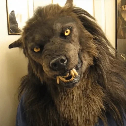 Komfortable Unisex Werwolf Maske aus flexiblem Silikon. Realistisches Design für Halloween, Fasching & Grusel-Events.