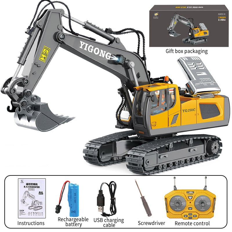 Realistischer RC Bagger 1:20 ferngesteuert mit 18 Kanälen für Kinder & Modellbau-Fans. Perfektes Outdoor Spielzeug.