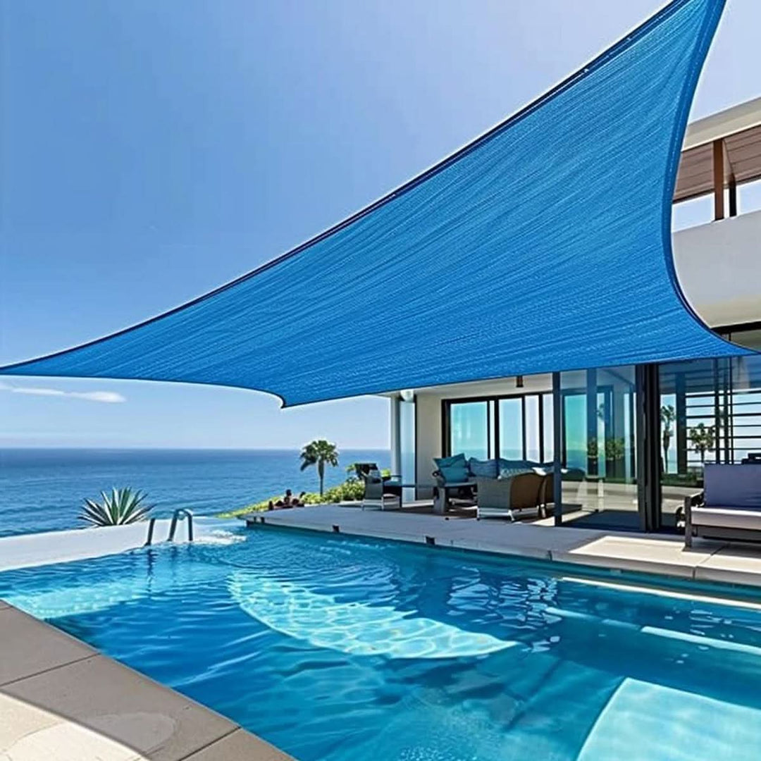 Robustes rechteckiges Sonnensegel mit hohem UV-Schutz, ideal für Terrasse & Balkon.