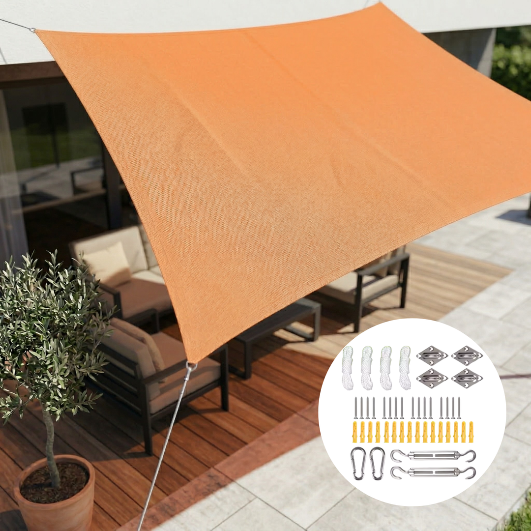 Vielseitiges rechteckiges Sonnensegel, wasserdicht, UV-Schutz, schützt vor Sonne & Regen im Garten.