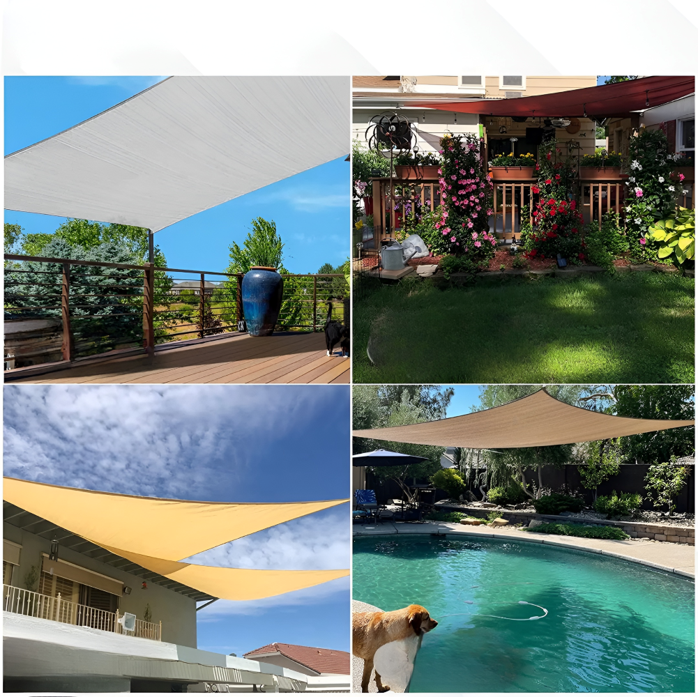 Kompaktes rechteckiges Sonnensegel, wasserdicht, UV-Schutz, ideal für Balkon & Außenbereich.