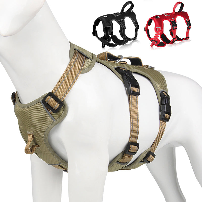 Ausbruchsicheres reflektierendes Sicherheitsgeschirr für Hunde. Ideal für Nachtsichtbarkeit.