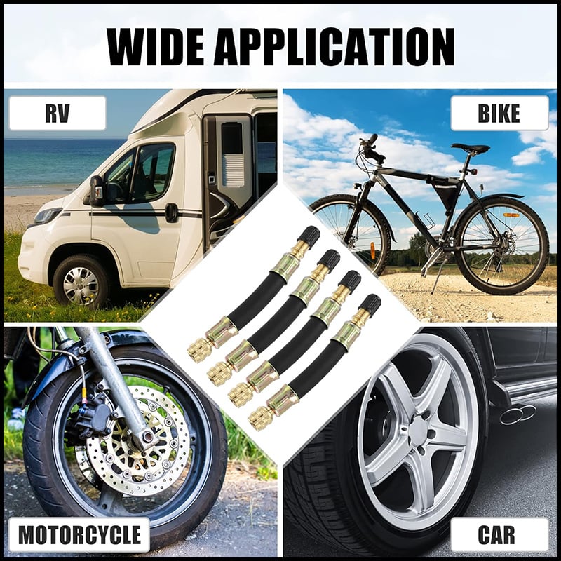 Reifenventilverlängerung AirEase zum einfachen Aufpumpen von Pkw-, Fahrrad-, Motorrad- und Lkw-Reifen.