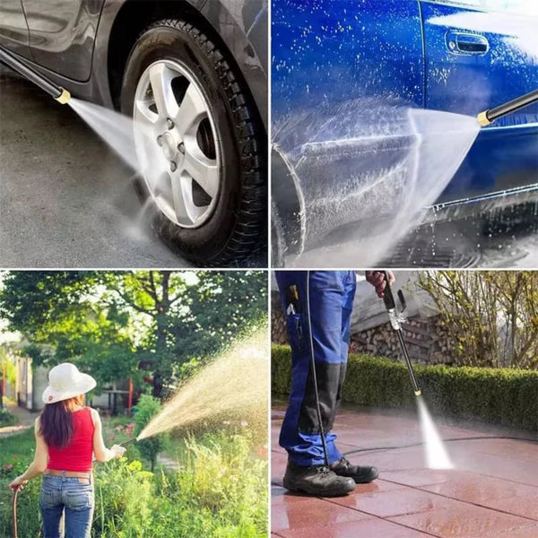 Gartenschlauch-Aufsatz mit variabler Düse für Terrassen-Reinigung. Entfernt mühelos Schmutz von Outdoor-Flächen.