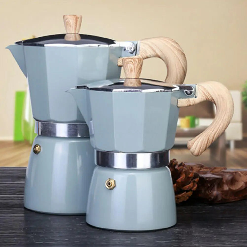 Reise Perkolator Kanne aus Aluminium für authentischen Espresso, ideal für unterwegs & Outdoor-Küche.