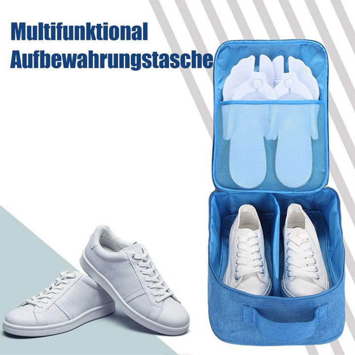 Robuster Schuhe-Organizer als Packwürfel, hält 3 Paar Schuhe sicher & sauber im Reisegepäck.