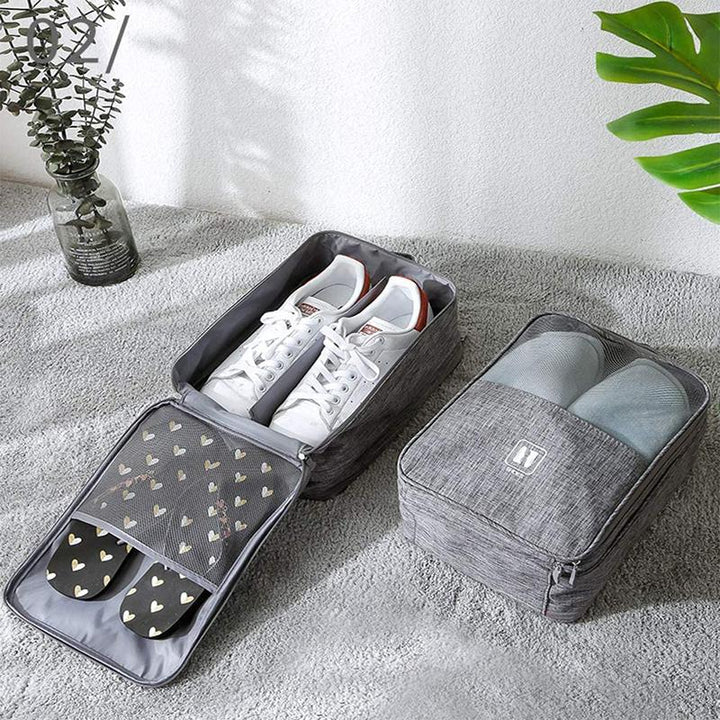 Stilvolle & funktionale Schuhtasche, ideal für Reisen, Sport & Alltag, organisiert 3 Paar Schuhe.