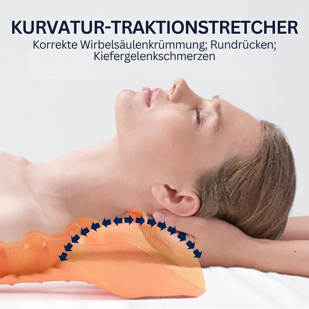Frau genießt wohltuende Nacken- & Schultermassage mit RelaxTherapy Gerät für tiefe Entspannung & Stressabbau.