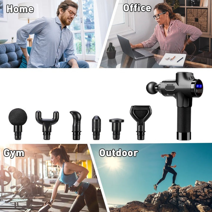 Ergonomische Relaxx Massagepistole zur Tiefenentspannung und Verbesserung der allgemeinen Fitness.