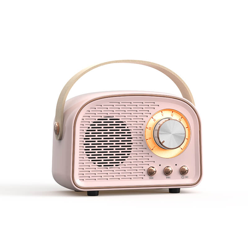Kompakter Retro Bluetooth Lautsprecher "RetroVibe", ideal für unterwegs mit integriertem FM-Radio.