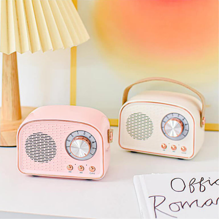 Tragbare Musikbox: Retro Bluetooth Lautsprecher mit FM-Radio für kabellosen Musikgenuss.