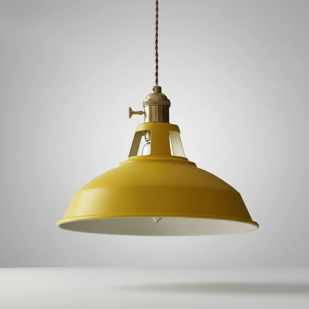 Retro Metall-Hängelampe für Esstisch. Industriedesign, Vintage-Pendelleuchte. Dekorativ für Esszimmer.