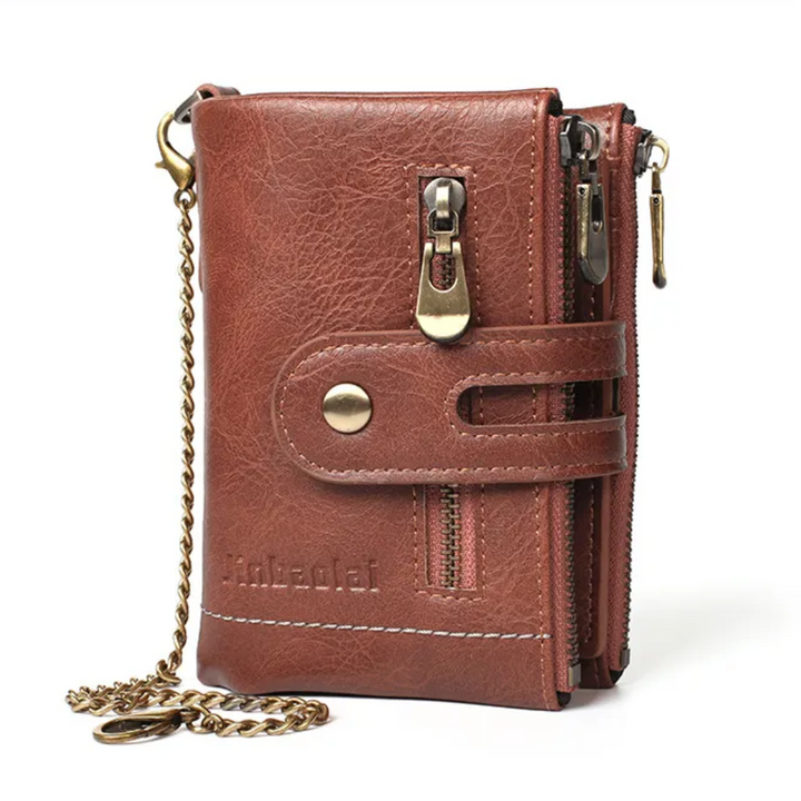 Herren Portemonnaie im Retro-Stil mit Kette, braun, vielseitig und alltagstauglich, inkl. Münzfach.