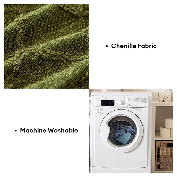 Stilvoller Retro-Jacquard-Chenille-Couchschutz: waschbar, tierfreundlich & kratzfest.