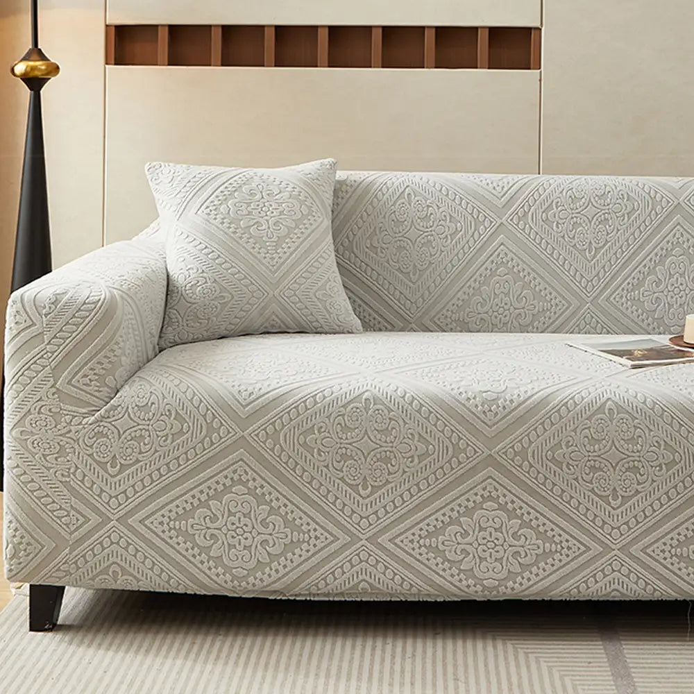 Waschbarer Retro Jacquard Sofabezug: Langlebiger Couchschutz für den Alltag. Einfache Pflege & Hygiene.