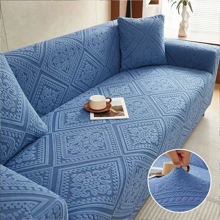 Hochelastischer Retro Jacquard Sofabezug für perfekten Sitz. Bietet vollen Schutz & ist waschbar.