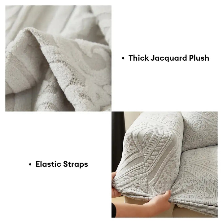 Leicht anzubringender Retro Jacquard Sofabezug. Elastische Schutzhülle für Ihr Sofa, waschbar & langlebig.