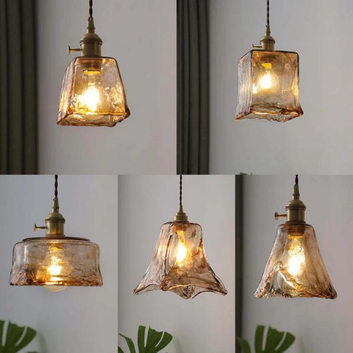 Stilvolle Retro Hängeleuchte mit LED, schwarzes Metall, klares Glas für Innenbereiche.