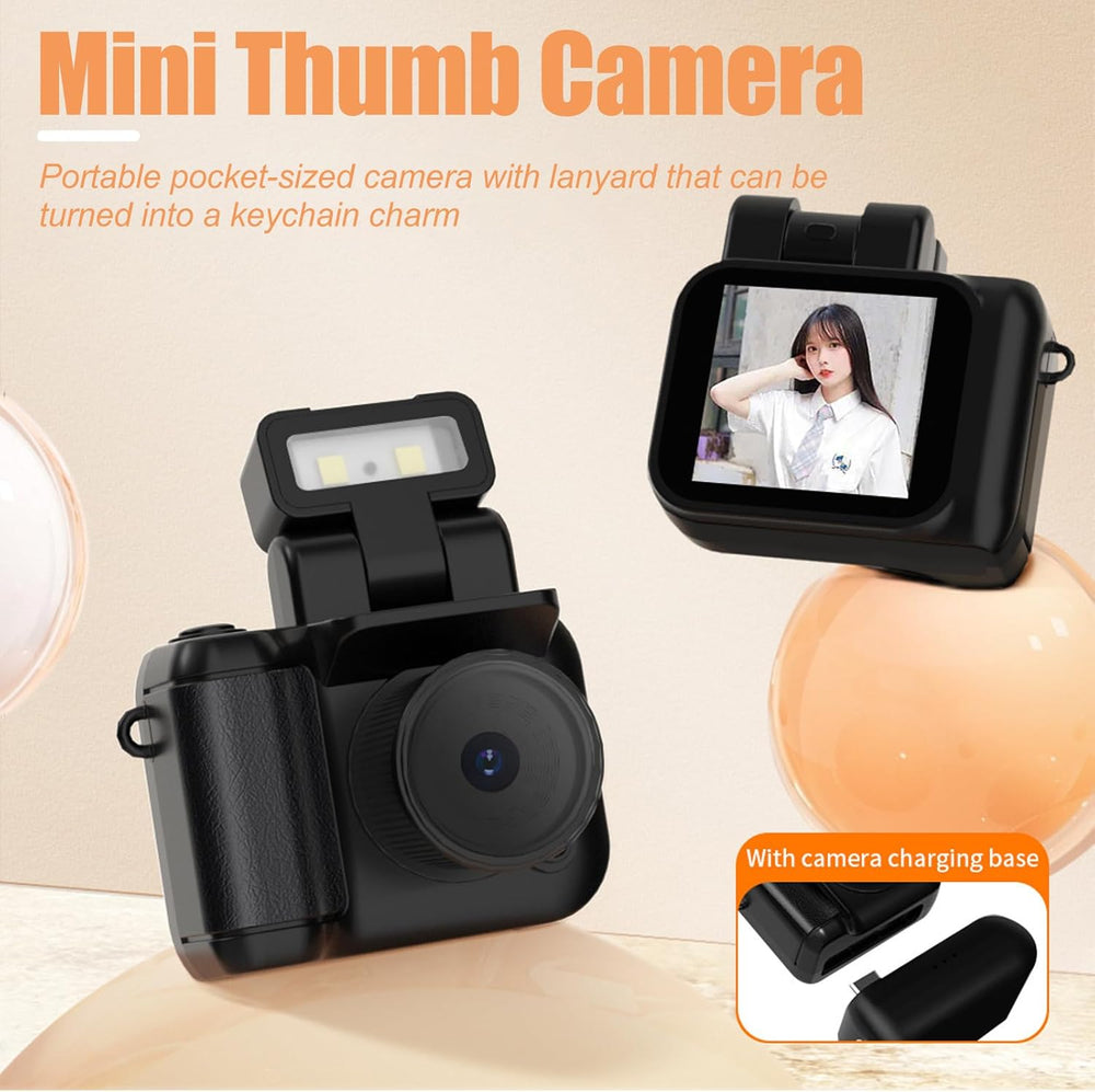Tragbare Mini-Kamera mit 1080P HD-Videoaufnahme & Retro-Design als praktischer Schlüsselanhänger.