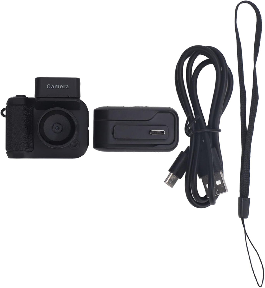 Detaillierte Ansicht der Retro Mini Kompaktkamera Schlüsselanhänger mit 1080P für scharfe Bilder.