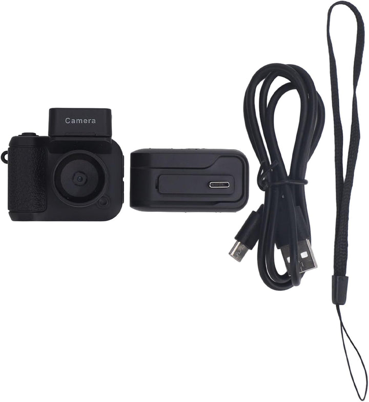 Detaillierte Ansicht der Retro Mini Kompaktkamera Schlüsselanhänger mit 1080P für scharfe Bilder.