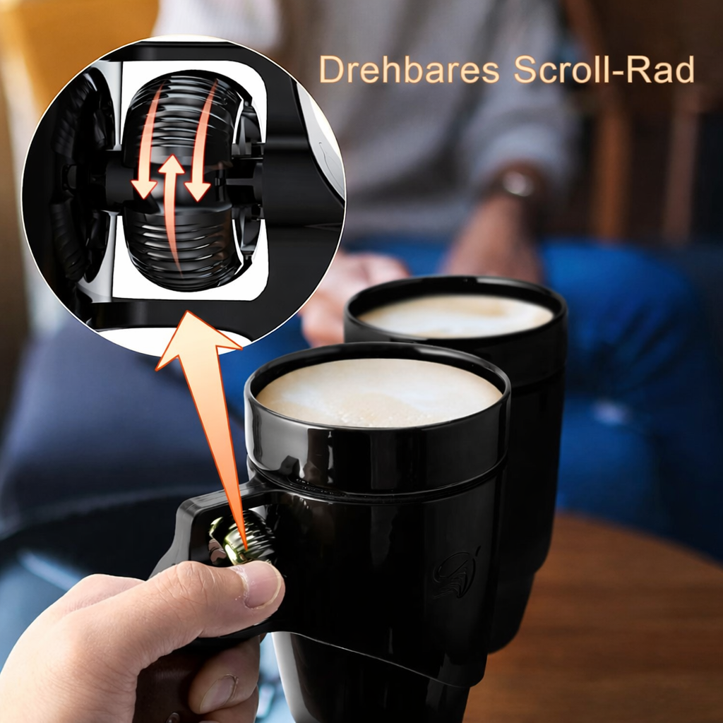 Hochwertige Revolver-Kaffeetasse aus Keramik, robust und originell, ideal als Männergeschenk.