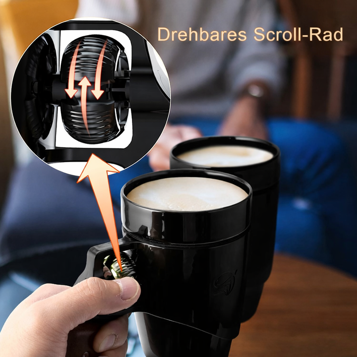 Hochwertige Revolver-Kaffeetasse aus Keramik, robust und originell, ideal als Männergeschenk.