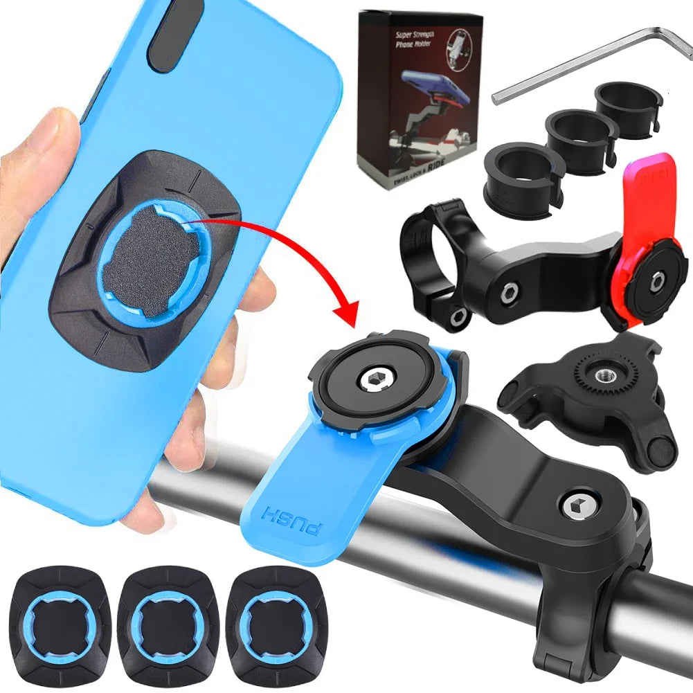 RIDELOCK Pro stoßfeste Handyhalterung für Fahrrad & Motorrad. 360° drehbarer Smartphonehalter.