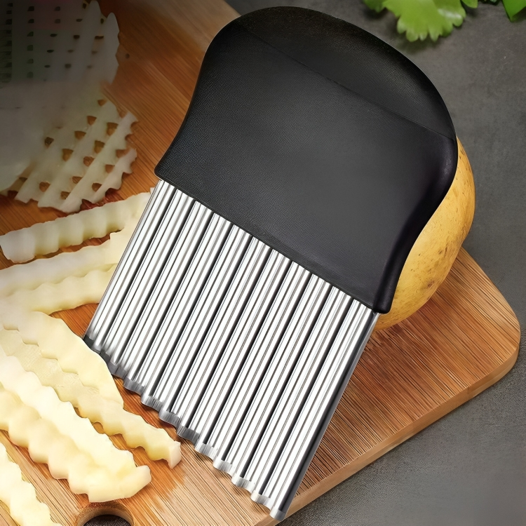 Detailaufnahme des rutschfesten Griffs vom Wellenhobel. Sicher und komfortabel beim Gemüseschneiden.