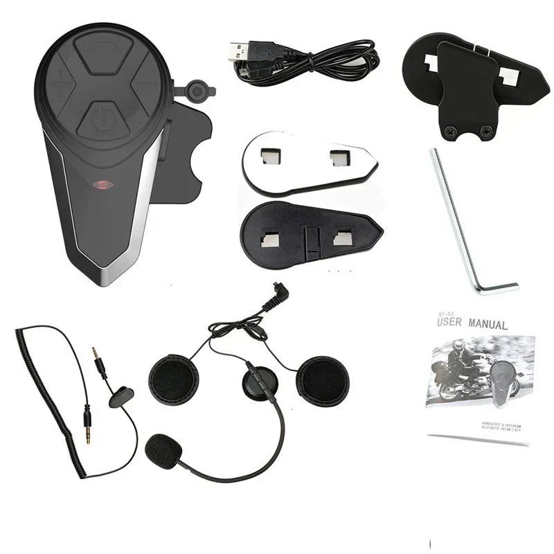 RoadLink S3 Bluetooth Intercom mit integriertem FM-Radio für Entertainment und Verkehrsfunk unterwegs.