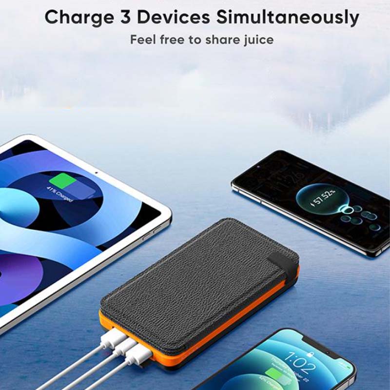 Umweltfreundliche Solar Powerbank mit 25000mAh Kapazität, perfekt zum Aufladen unterwegs mit Sonnenenergie.