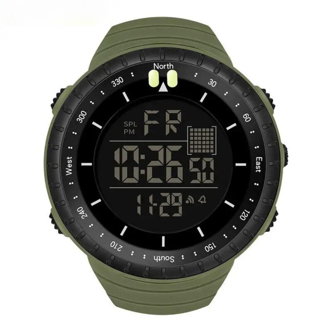 Robuste AdventureMaster Herren-Outdooruhr, wasserdicht und multifunktional für Sport & Abenteuer.