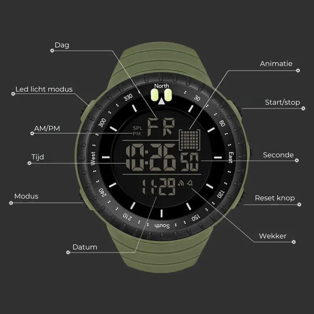 Hochwertige AdventureMaster Herren-Uhr, robust und wasserdicht, perfekt für jede Outdooruhr-Herausforderung.