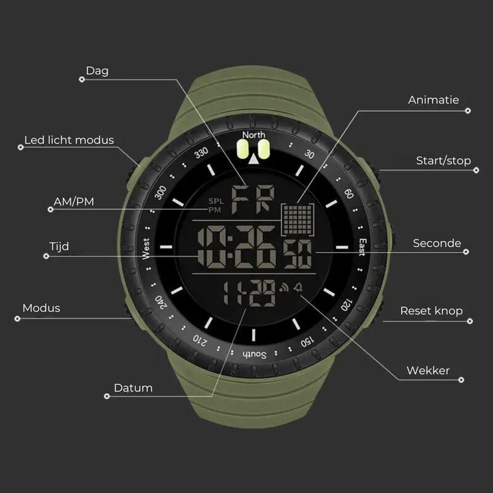 Hochwertige AdventureMaster Herren-Uhr, robust und wasserdicht, perfekt für jede Outdooruhr-Herausforderung.
