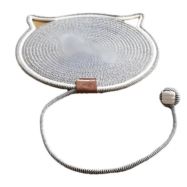 Strapazierfähige Katzenkratzmatte aus Baumwollseil; perfektes Katzenspielzeug & Kratzschutz.