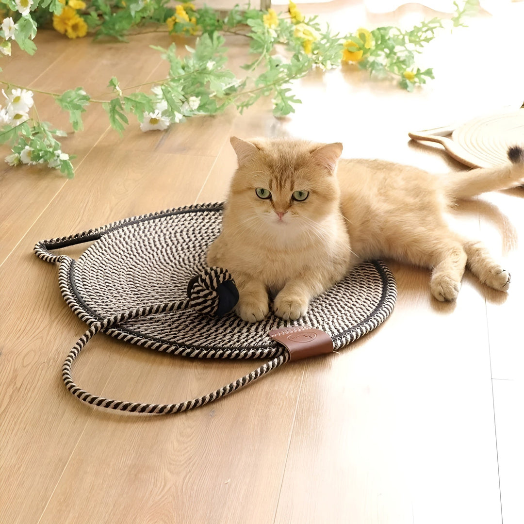 Hochwertige Katzenkratzmatte aus Seil schützt Ihre Möbel zuverlässig vor Kratzern.
