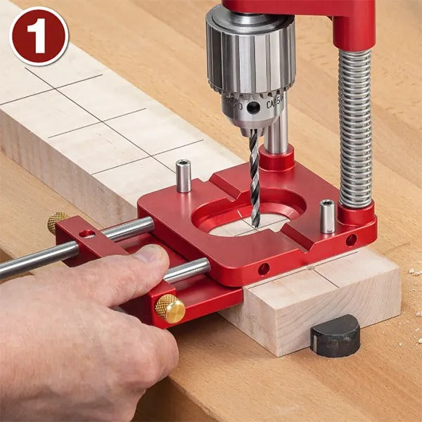 Vielseitige Bohrschablone als Stabilisator und Bohrhilfe. Perfekt für DIY-Projekte und Bauzubehör.
