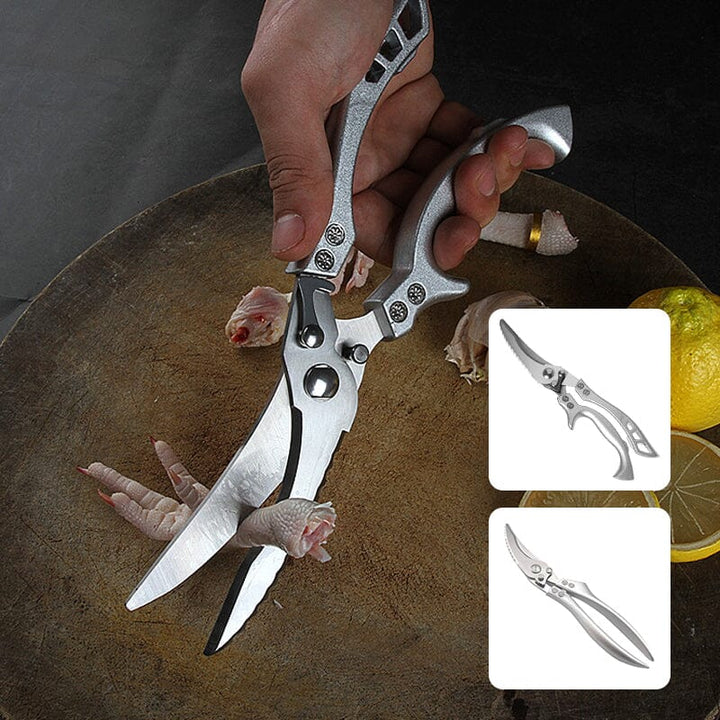 Ergonomische Edelstahl Geflügelschere, ideal als Mehrzweckschere & Küchenhelfer. Haltbar & scharf.