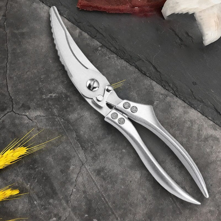 Hochwertige Edelstahl Fleischschere mit scharfen Klingen, perfekt für die Küche. Robust & langlebig.