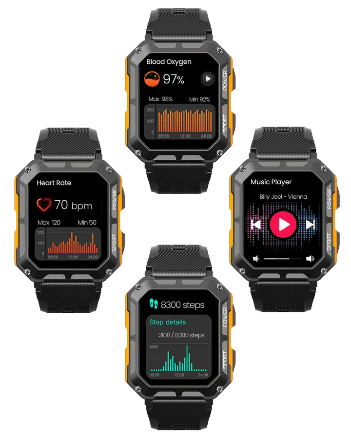 Gesundheits-Smartwatch EnduranceX mit detailliertem Herzfrequenzmesser, Schrittzähler & Schlaf-Tracking.