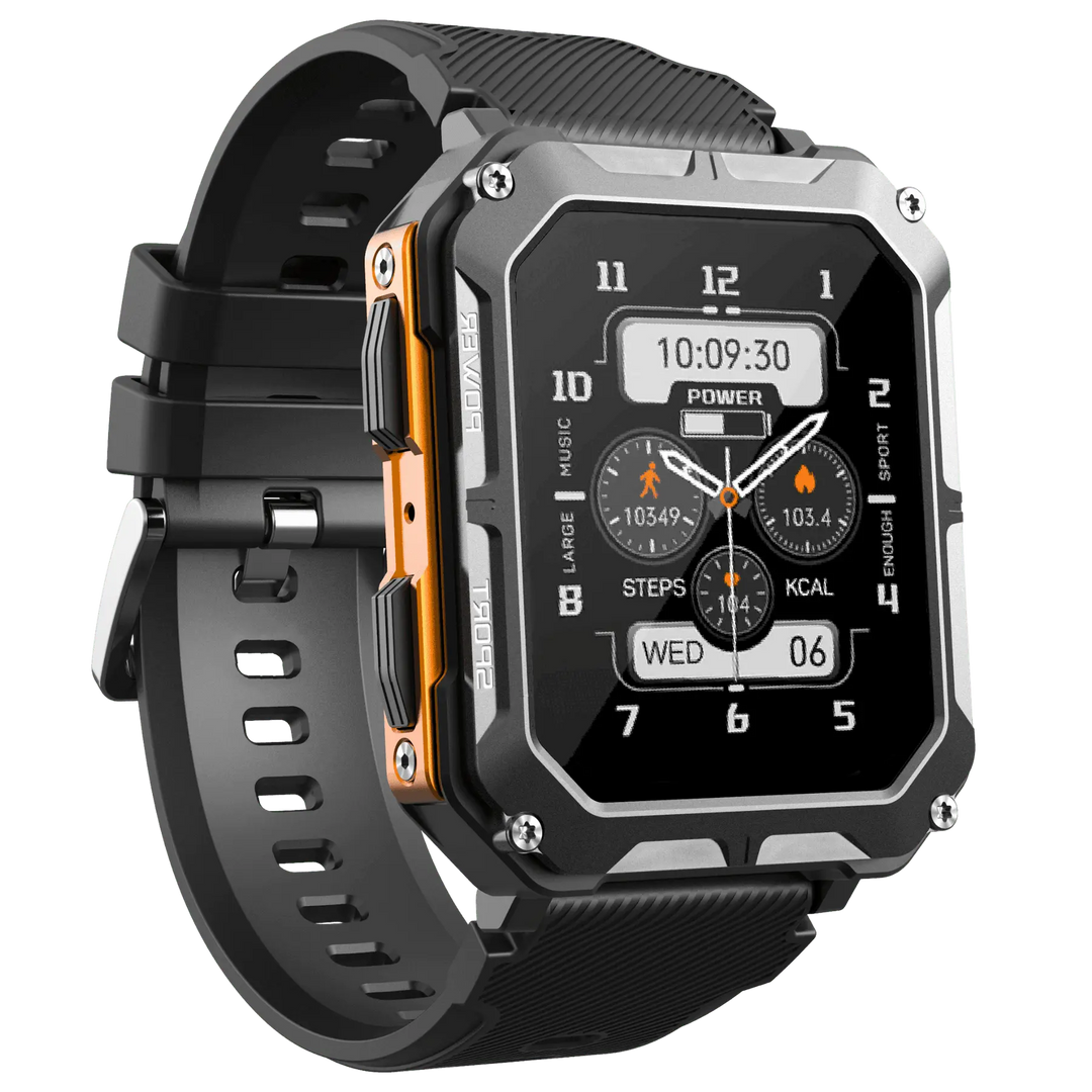 Schwarze, robuste EnduranceX Sportuhr mit strapazierfähigem Band, perfekt für intensives Workout & Outdoor.