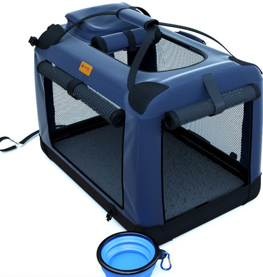 Hochwertige Haustier Reisetasche, faltbar & wasserdicht, bietet sicheren Komfort für Hunde & Katzen.